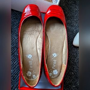 Red flats, comfy shoes